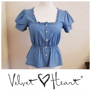 Velvet Heart Denim Top